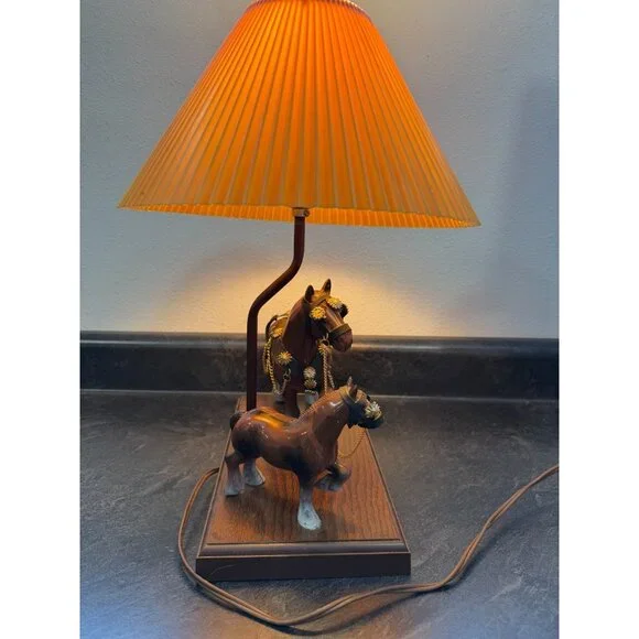 Clydesdale Table Lamp With Clydesdales Sticker 16” Gilbert Products Horse Pony - Picture 5 of 11